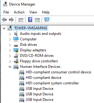 Windows Device Manager with USB Devices